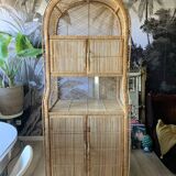 Vintage rattan bookcase