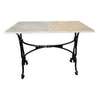 Cast iron and marble bistro table