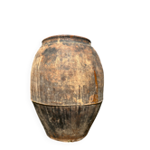 Ancient terracotta pottery jar from the 19th century.