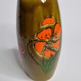 Vintage vase decorated with fruit and flowers hand-painted 20 cm