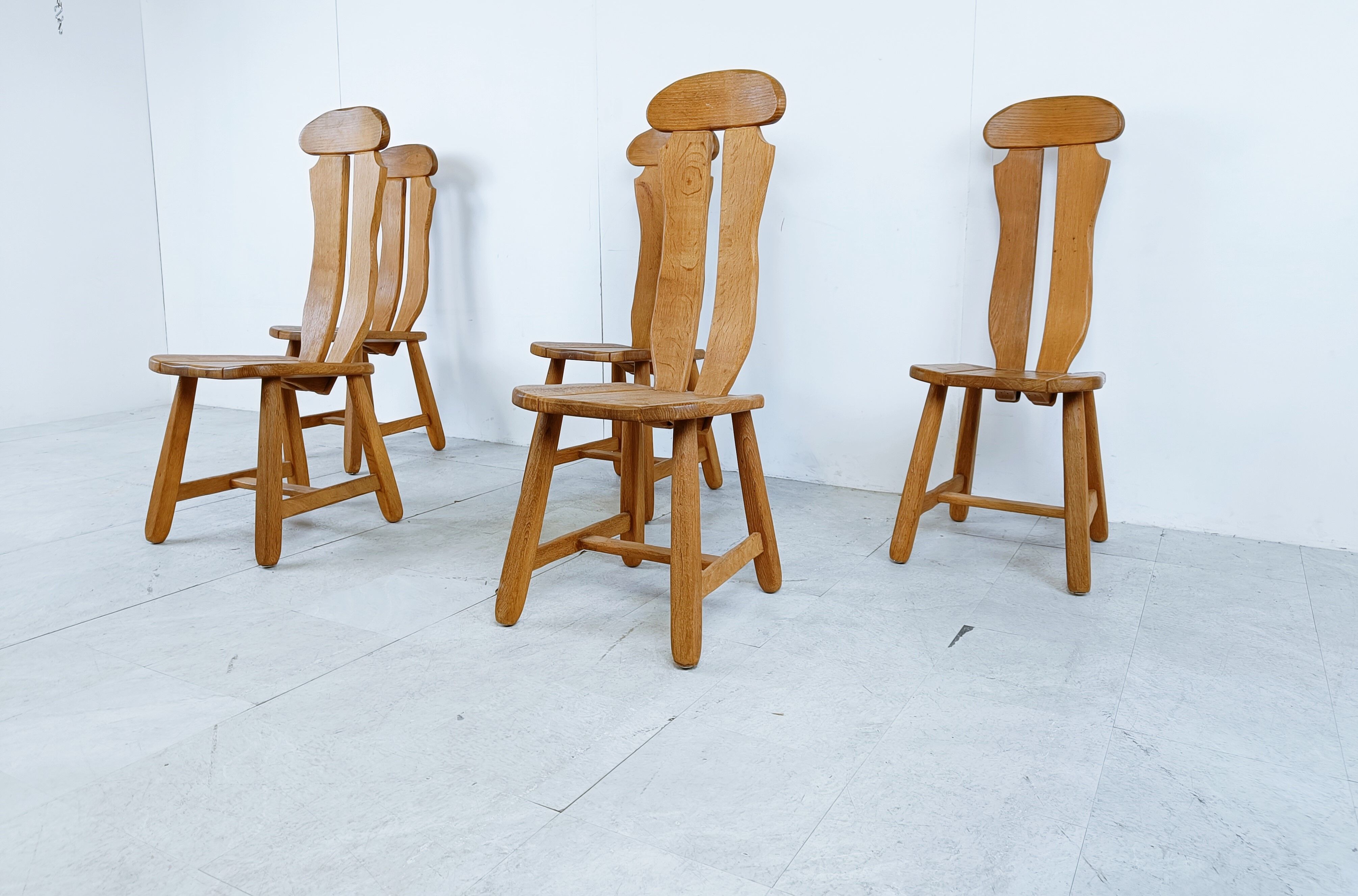 Set of 5 dining chairs by Depuydt Belgium1960s