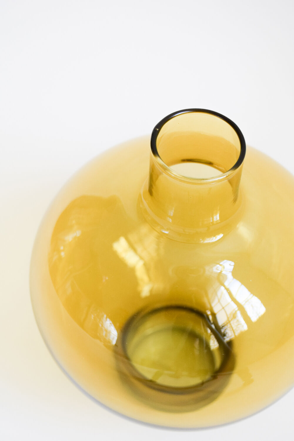 Mustard yellow round vase