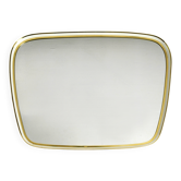 Huge Mid Century "Zier-Form" wall mirror with heavy brass frame with Label