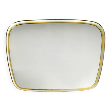 Huge Mid Century "Zier-Form" wall mirror with heavy brass frame with Label