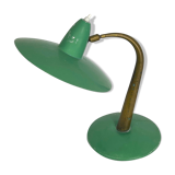 Mid-cenrury Italian Modern brass and green lacquer table lamp from 50s