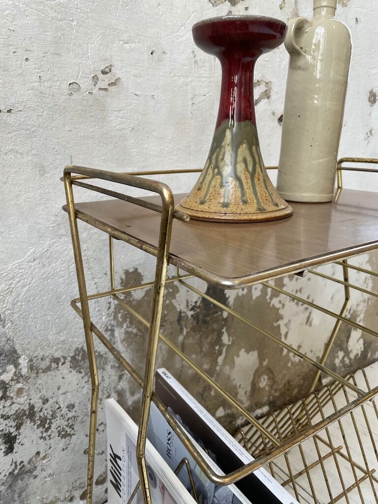 Vintage vinyl bedside side table