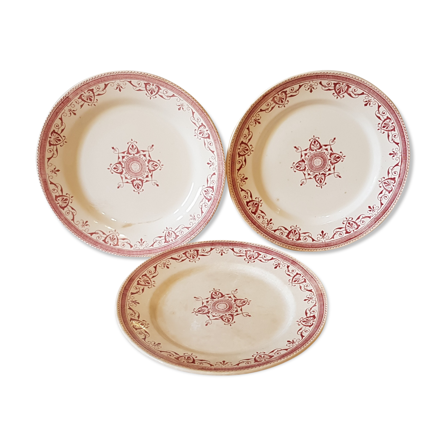 3 plates of pink iron earth "amiral"