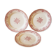 3 assiettes  terre de fer rose "amiral"