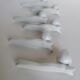 6 white porcelain knife holders
