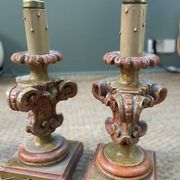 paire de pieds de lampe bois
