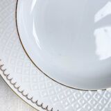 6 deep plates in white and gold porcelain, Bavaria model "Annabell"