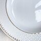 6 deep plates in white and gold porcelain, Bavaria model "Annabell"