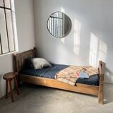 Brutalist Aranjou elm bed