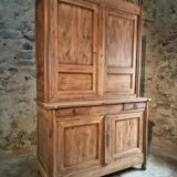 Antique French oak sideboard – Two-part display cabinet with drawers and four doors