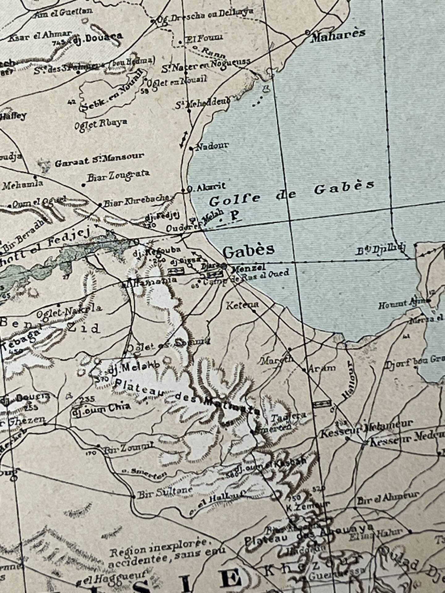 Carte ancienne Algérie et Tunisie 72,5x47cm
