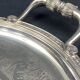 Very large silver metal serving tray christofle malmaison model