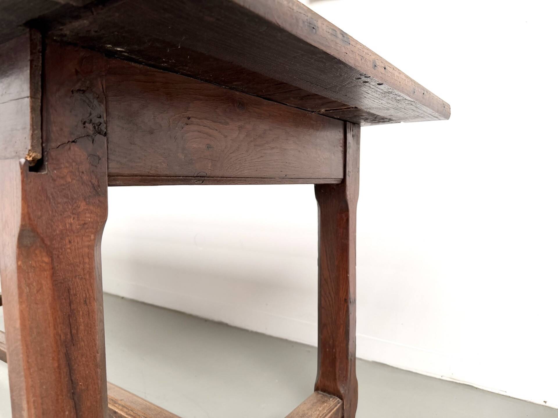 Farmhouse table, solid oak, 20th century.