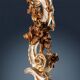 Pair of antique baroque wooden candlesticks, Italy, circa 1750.