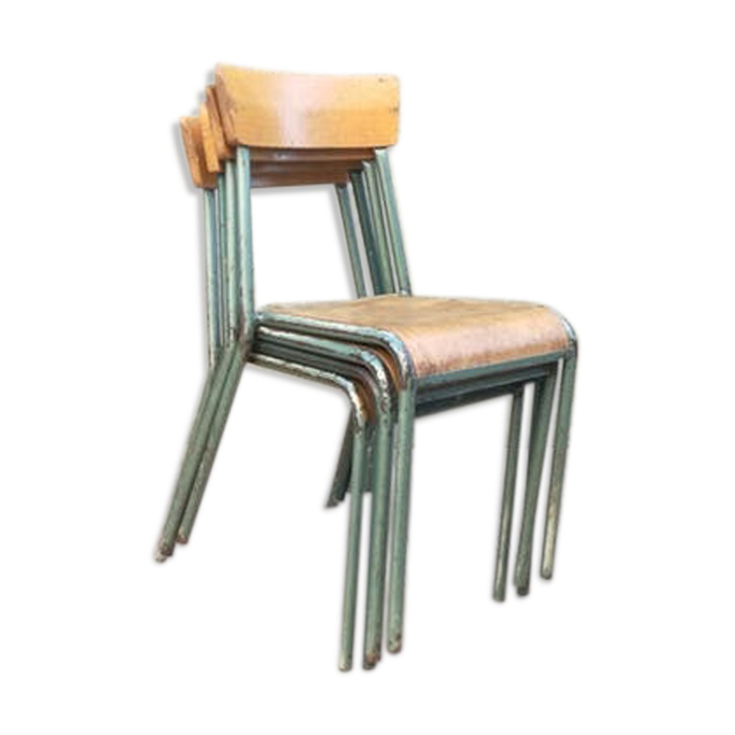 Lot de 4 chaises d'ecole vintage stella