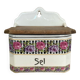 Earthenware salt cellar with rose decoration, made in Czechoslovakia, early 20th century