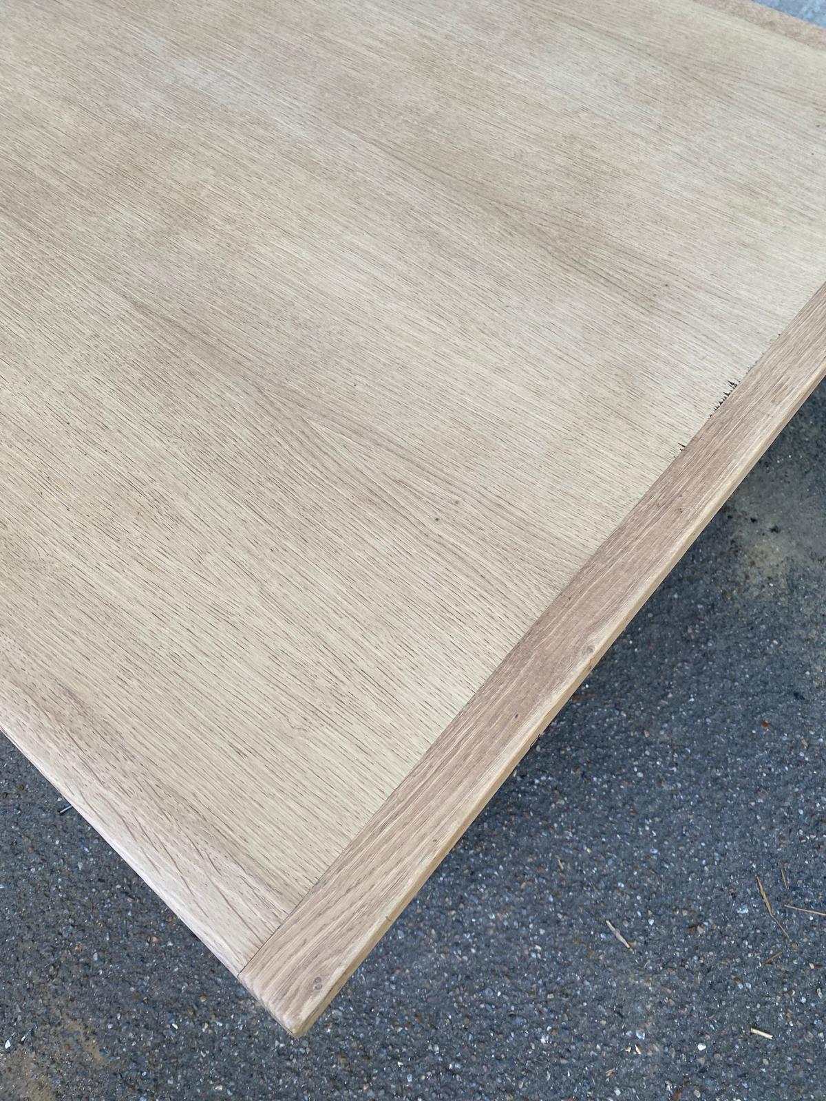 Renovated farmhouse dining table in raw wood 200cm 20th century