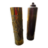 Gourd and vase in shell casing