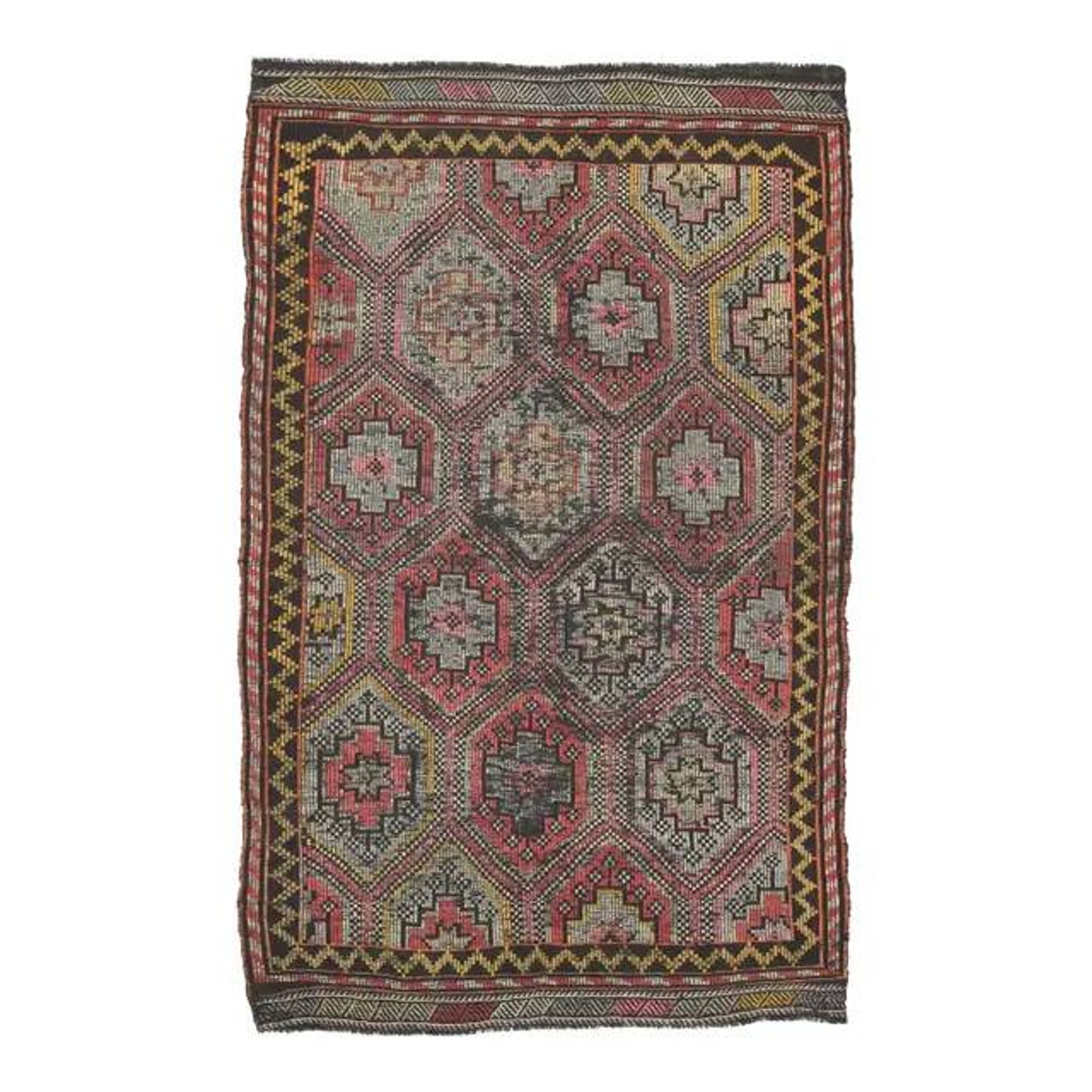 Vintage Turkish Oushak Handmade Wool Cotton Red Area Rug 170x272