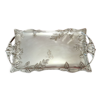 Silver modernist tray Meneses