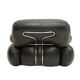 Italian Pair Of Okay Armchairs by Adriano Piazzesi with Black Leather and Steel
