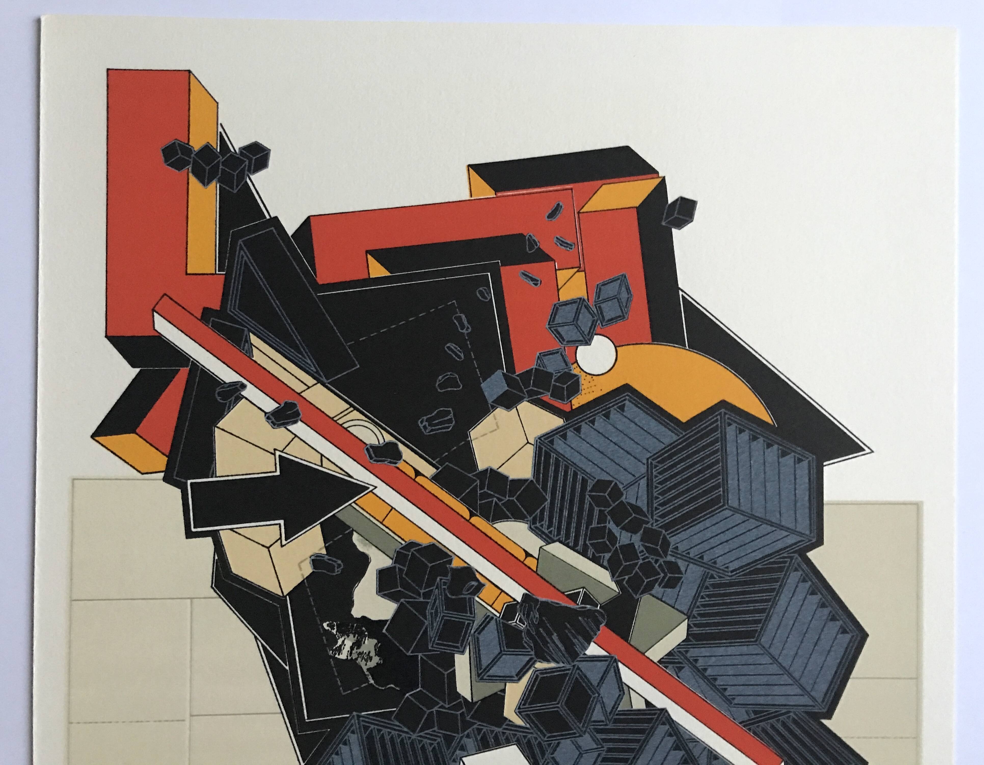 Set of 4 original lithographs by Alain Le Yaouanck 1978. The 4 elements.