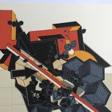 Set of 4 original lithographs by Alain Le Yaouanck 1978. The 4 elements.