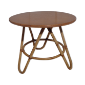 Table basse vintage en rotin année 50