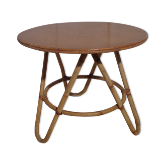 Vintage coffee table in rattan 50 years