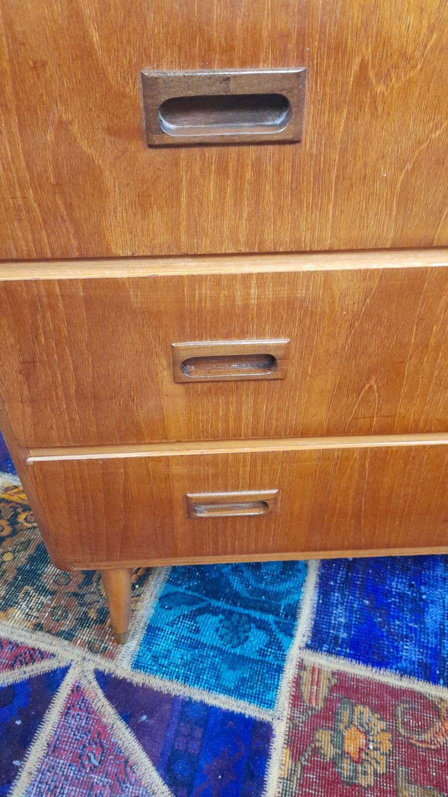 Vintage Scandinavian teak chest of drawers with 3 drawers – 1960s