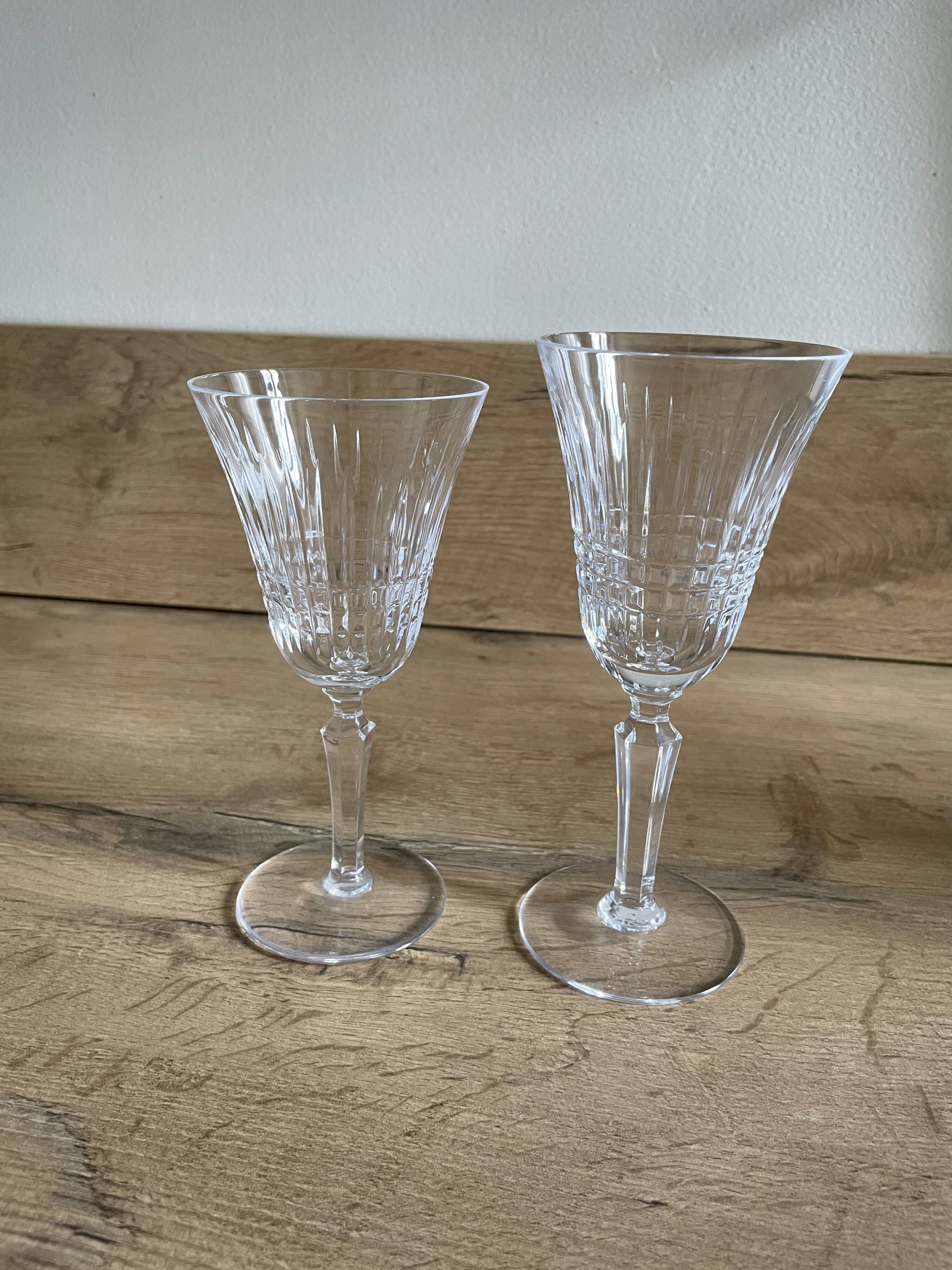 Lot de six verres à pied cristal Bayel