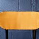 2 vintage chairs in black lacquered wood and yellow/mustard fabric, 1960