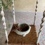 Bamboo and macrame plant holder