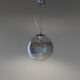 Italian Modern Space Age Pendant Light, Glass & Silver Metal, 1980s