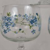 6 verres à eau Vintage Arcopal Myosotis Veronica