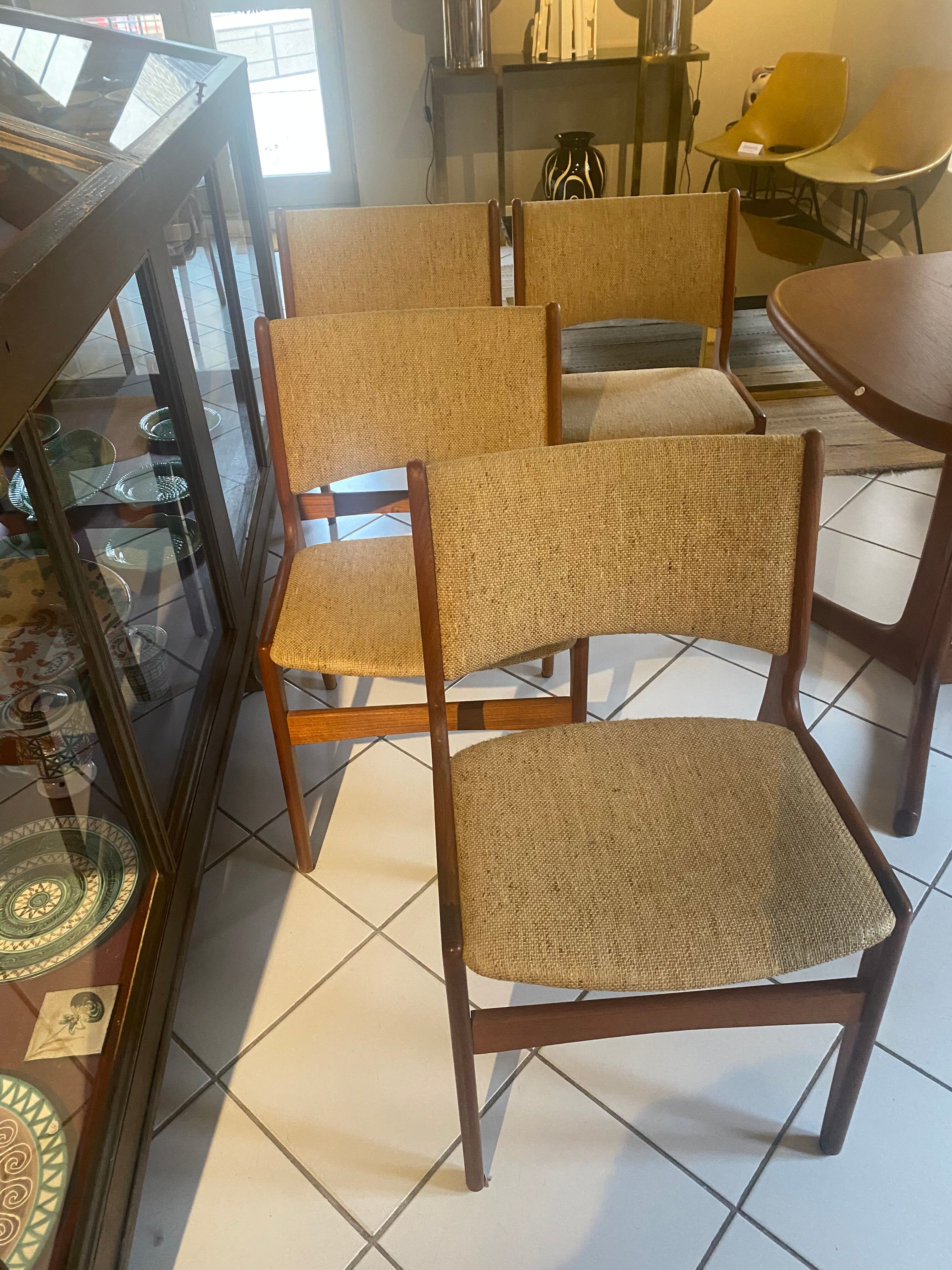 Set of 4 Scandinavian teak chairs
