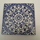Dessous de plat carreau de faience de Gien couleur bleu