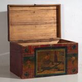Antique Chinese brown storage trunk (c.1900) #6