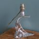 Saint-Louis crystal lamp with a free-form wave base.