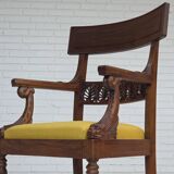1920-30s, carved wood armchair, design after Georges Jacob, reupholstered.
