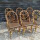 Set of 6 terrace chairs "bistro" in natural rattan.