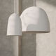 Speckled white ceramic suspended light fixture