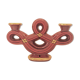 Double art deco lamp foot in bordeaux and gold ceramics