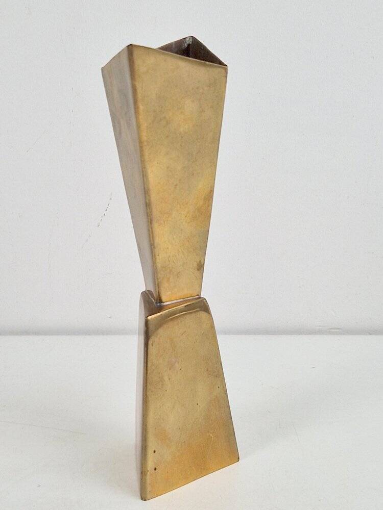 Art Deco Cubist Brass Vase from WMF, 1930s
