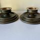 Pair Art Deco Swedish Grace  candleholder  Verdigris Bronze