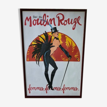 Affiche d'époque Cabaret Moulin Rouge Paris